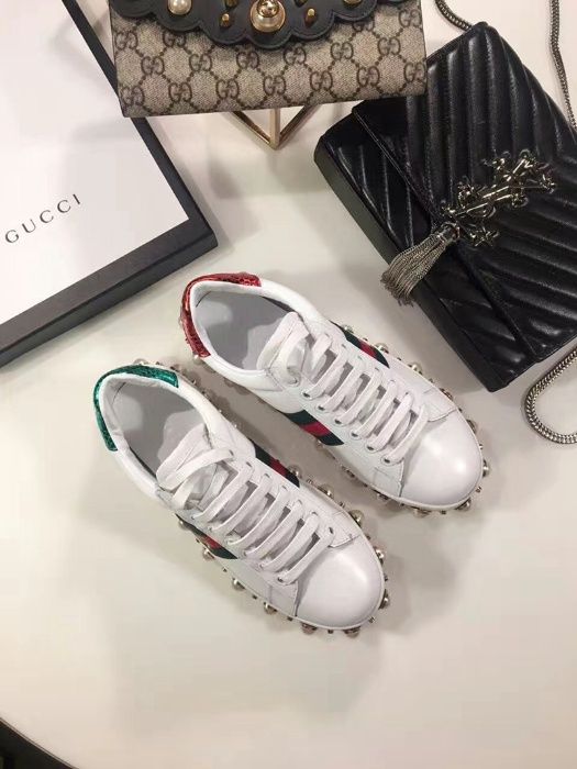 Adidasi dama cu perlute Gucci - Piele naturala LA PROMOTIE!