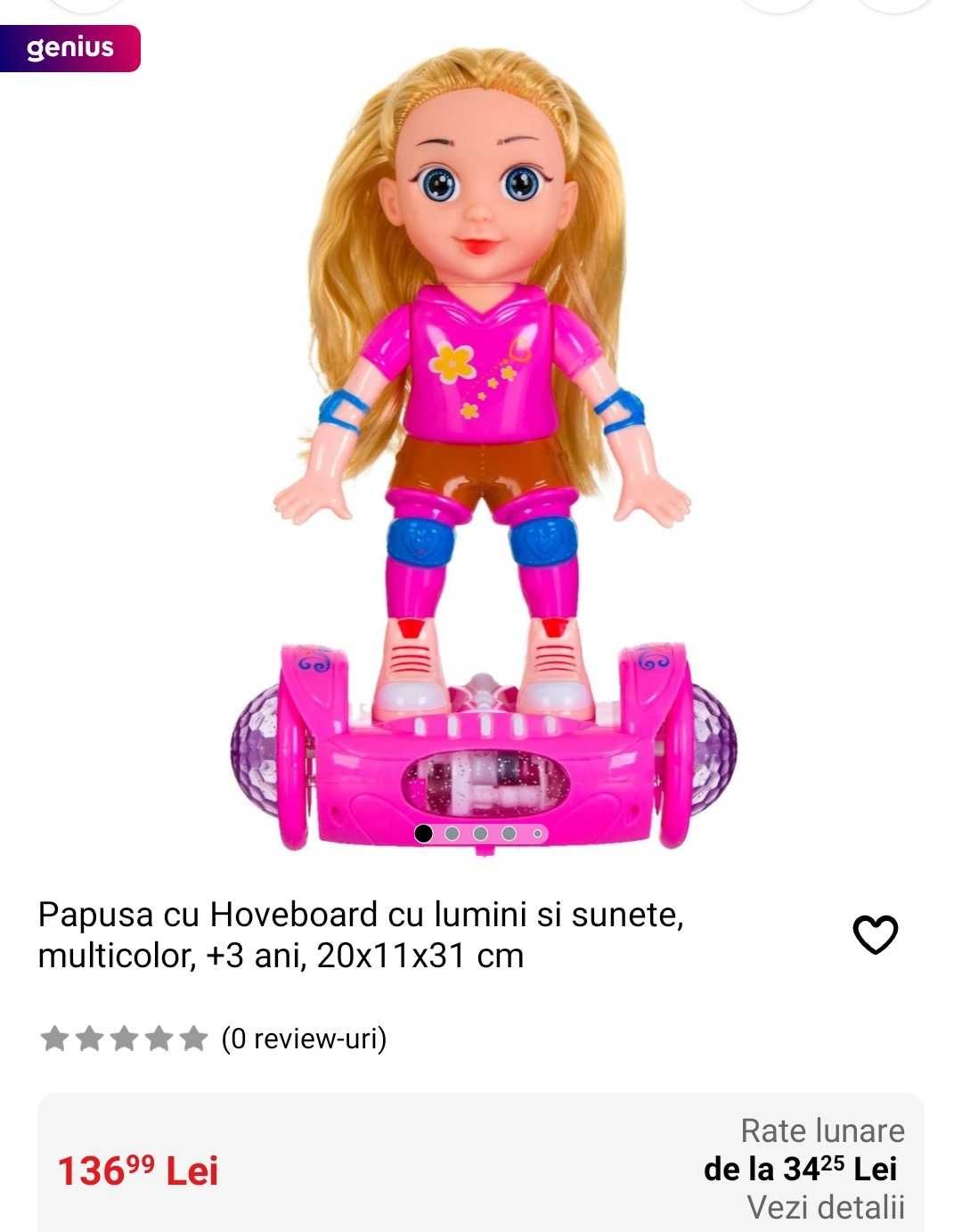 Păpușă hoverboard cu lumini și sunete și păpușă monster high def sold