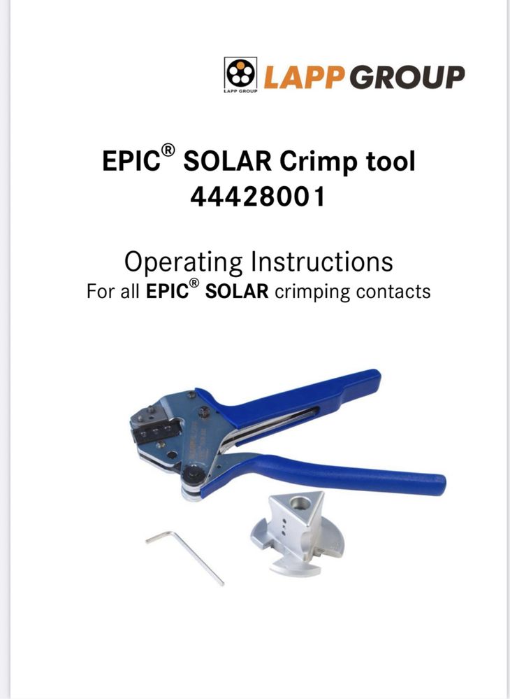 EPIC® SOLAR Crimptool EPIC SOLAR Обжимной инструмент