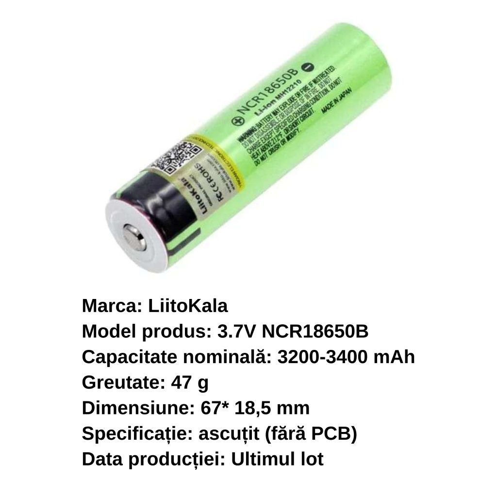 Acumulatori Litokala 18650  3,7v,  ,  3200- 3400amperaj real, Litokala