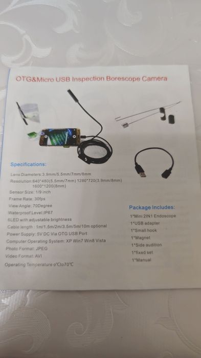 Endoscop cu Led  Digital  3 m