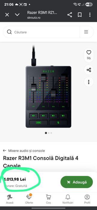 Mixer audio razer 4 canale
