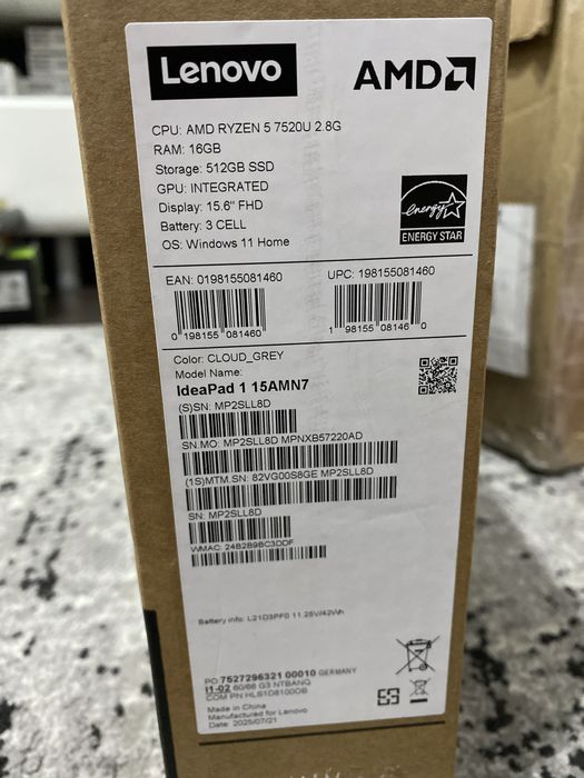 Laptop Lenovo IdeaPad 1 15AMN7 ! Sigilat in cutie !