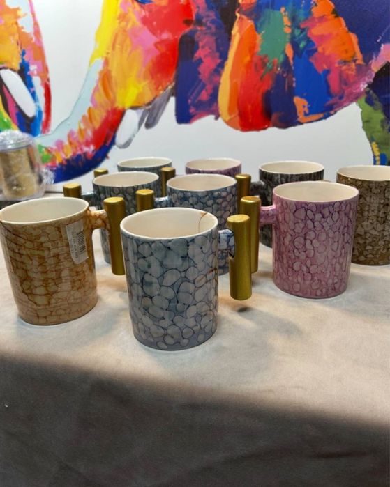 Кружки из керамики с деревянными ручками, Турция