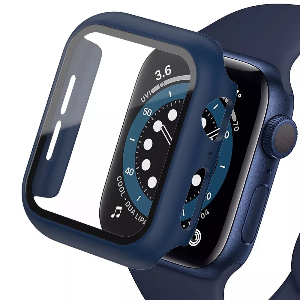 Матов Кейс + Стъклен Протектор за Apple Watch 8 7 6 SE 5 45mm 41 44 40