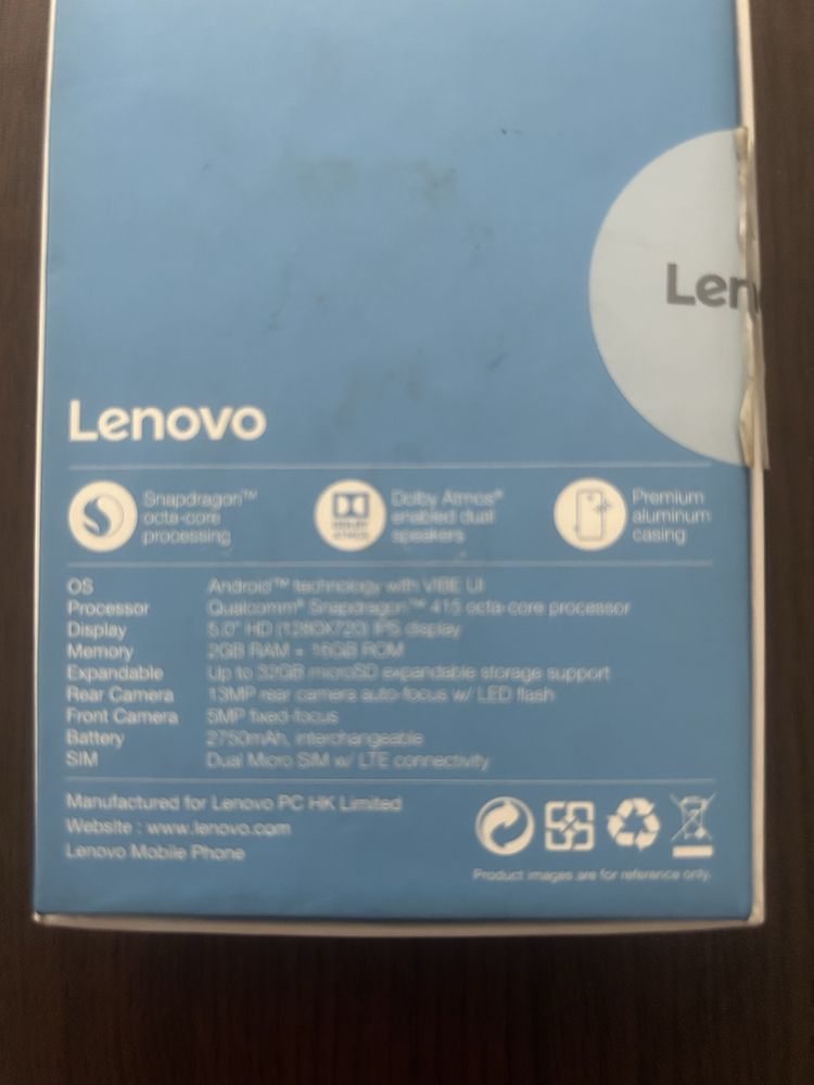 Чисто НОВ Смартфон Lenovo VIBE K5, Dual Sim, 16GB, 4G,сив