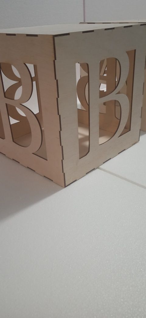 Set 4 cuburi Baby lemn natur, 120x30x30