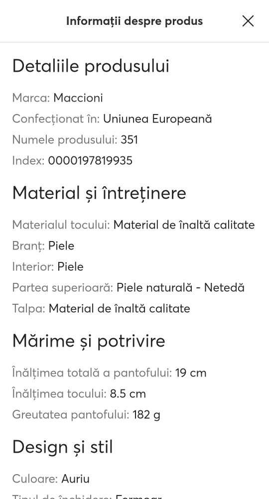 Pantofi cu toc din piele