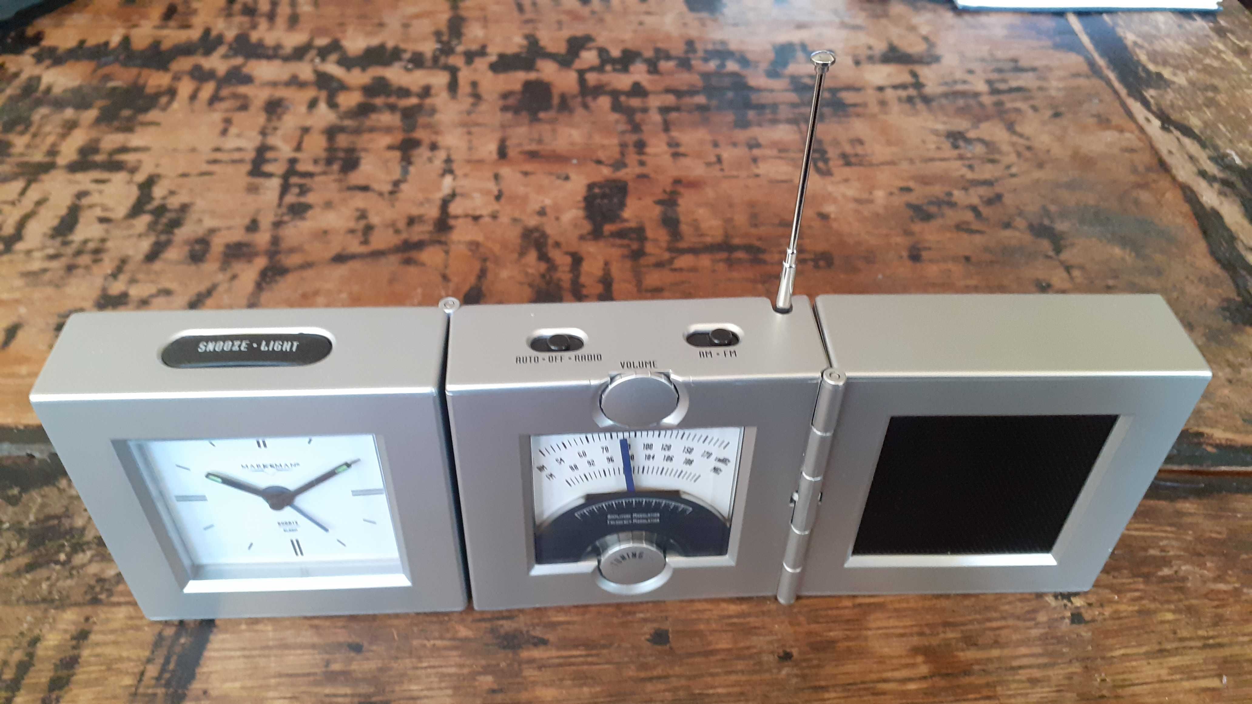 радио и часовник антикварен сгъваем кубче в 3 части Марксман Мarksman