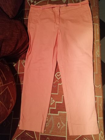 Pantaloni roz somon + curea Camaieu, mărimea 44