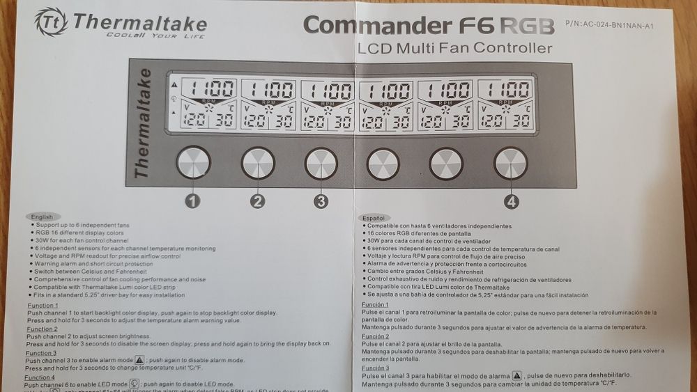 Thermaltake Commander F6 RGB LCD Multi Fan Controller