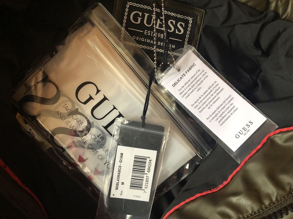 Guess Faux Leather Jacket ОРИГИНАЛНО мъжко зимно кожено яке - М