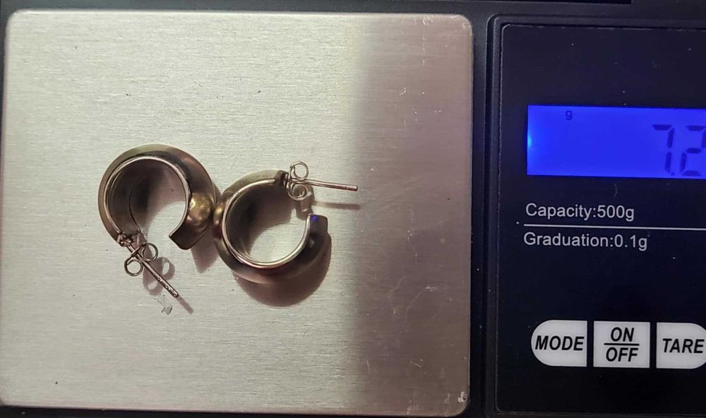 AG66, cercei argint 925,noi/marcati, masivi, 7,2 grame,creole late