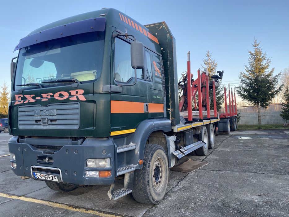 MAN 480XXL cu macara forestiera