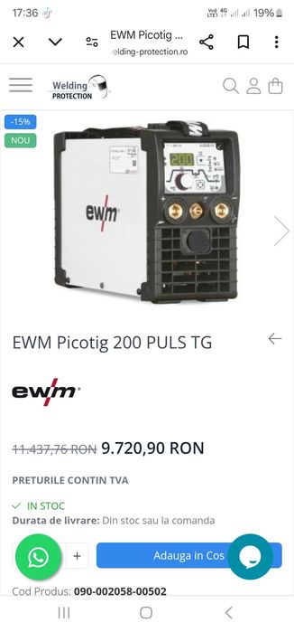 EWM PicoTig 200 Puls an 2023  aparat sudura ewm