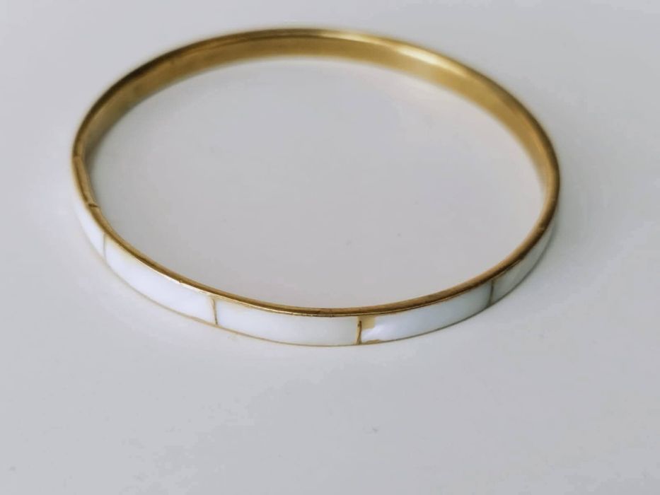 Veche bratara din alama cu sidef incrustat