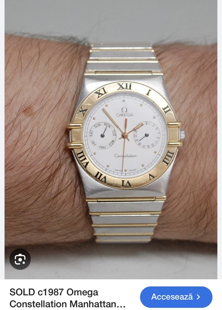 Omega Zale Bratara model Constellation quartz