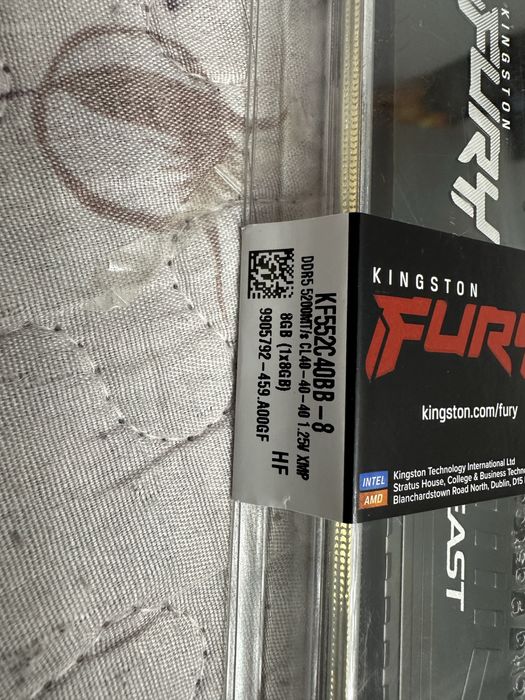 Оперативная память Kingston Fury Beast DDR5 8GB 5200MHz