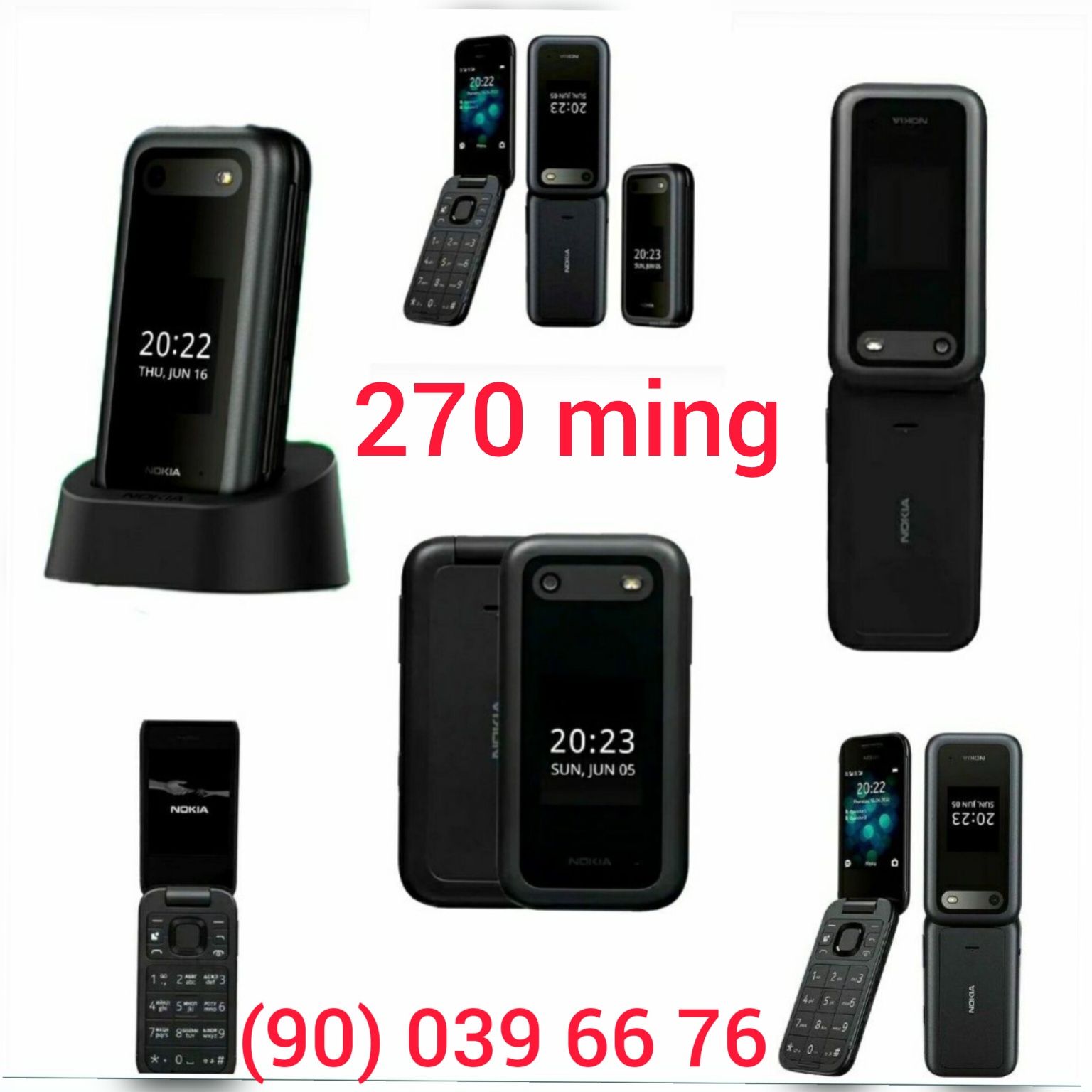 Nokia 2720 flip, Dostavka 24/7,Kafolat,Gsm,2 ta sim karta,Yengi,Новый.