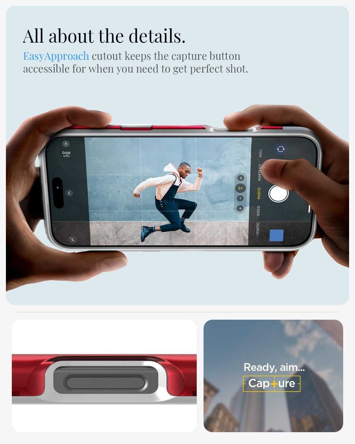 Калъф Spigen Classic C1 MagFit за iPhone 16 Pro, рубинено червен