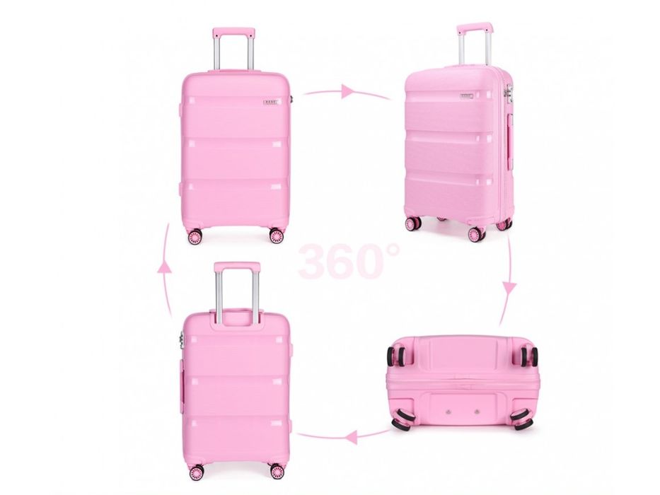 Куфар Kono K2092L Spinner 65 см, розов, полипропилен