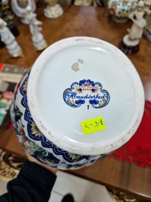 Страхотна антикварна холандска порцеланова урна купа