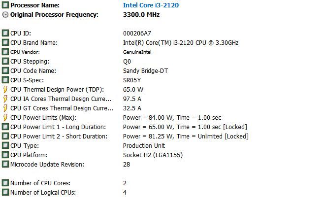 Procesor Intel Core i3-2120,3,30Ghz,3MB,Socket 1155