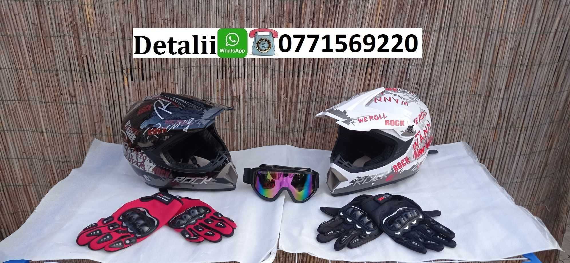 Casca bicicleta cross ochelari manusi moto enduro downhill atv