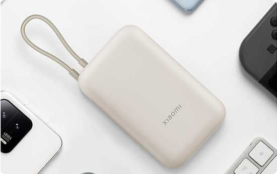 Внешний аккумулятор Xiaomi Power Bank с кабелем (10000 mAh ярко-синий)