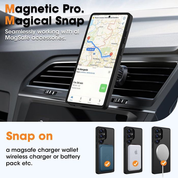 Матов magsafe кейс за samsung galaxy s25 ultra