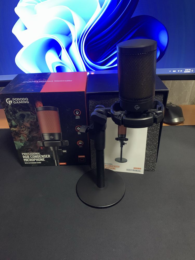 “Porodo RGB Gaming Mikrofon – Strimerlar uchun Professional Tanlov!”