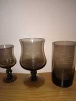 Сервиз чаши от опушено стъкло - 35 броя