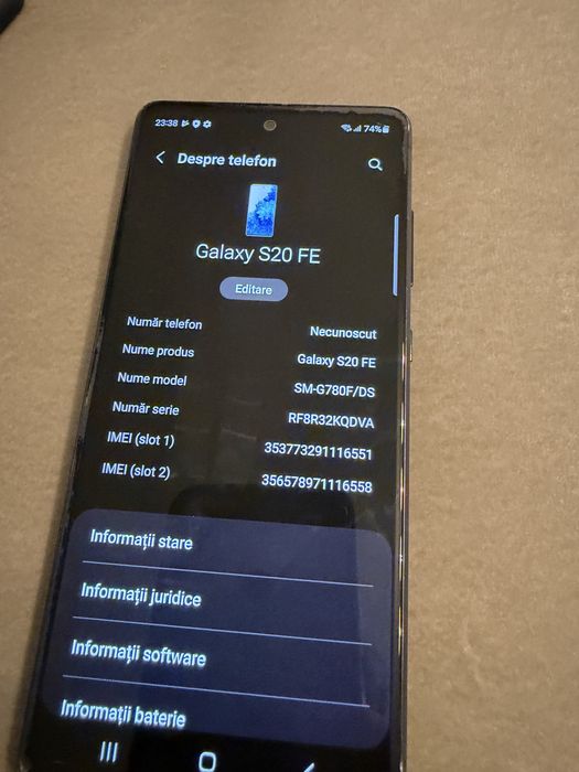 Samsung S20 FE (touch screen trebuie schimbat)