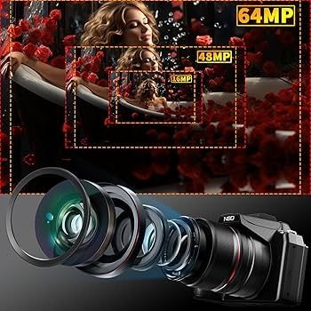 NBD 5K DSLR фотоапарат, 64MP Ultra HD, 16x оптично увеличение, Wi-Fi у