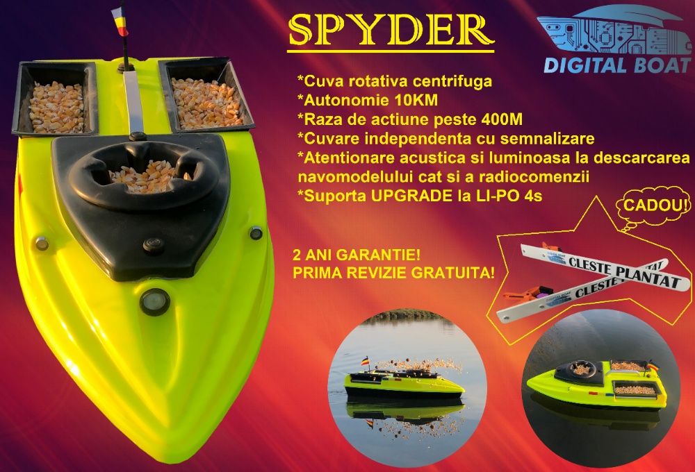 Navomodel plantat SPYDER cuva centrifugă (barca/barcuta/nadit/pescuit)