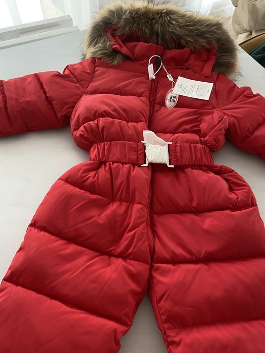 Salopeta / combinezon puf de gasca + blana naturala