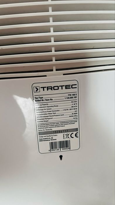 Dezumidificator Trotec TTK 100 S