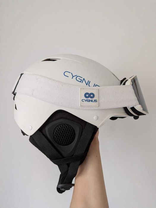 Set casca si ochelari ski Cygnus Alb XS = 53-54cm
