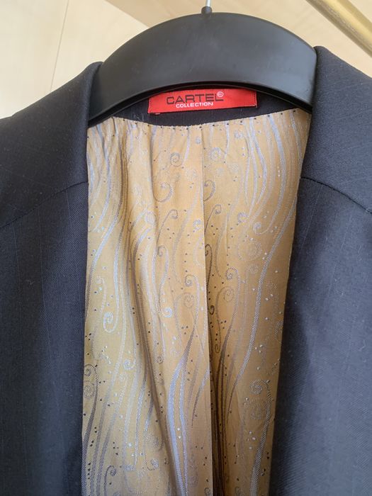 Класическо мъжко сако от вълна CARTEL Collection черен цвят