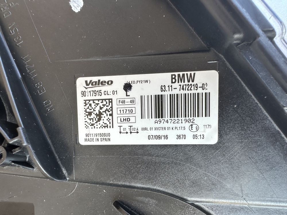 Far stânga BMW X1 F48 Led 2016-2020, 7472219 / 7193707
