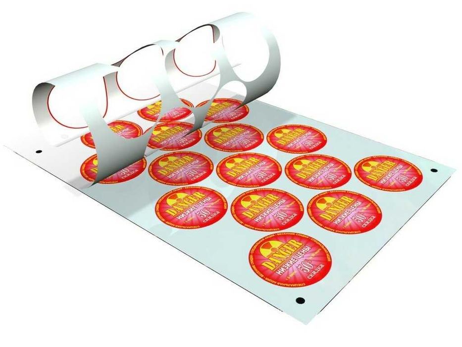 Стикеры, наклейки с контурной резкой 32*50