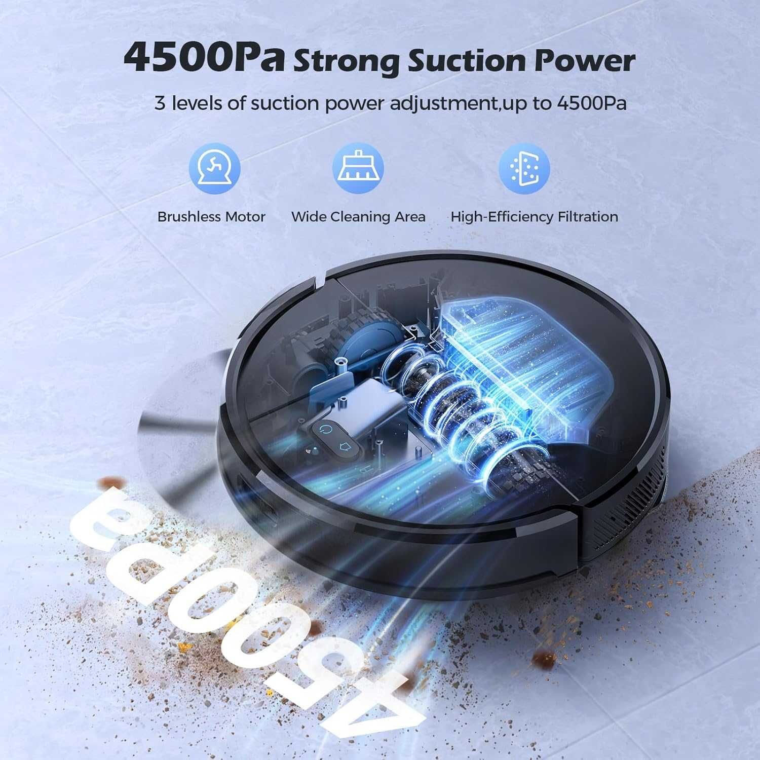 Прахосмукачка робот Lubluelu SL68 (4500Pa) LiDAR картографиране