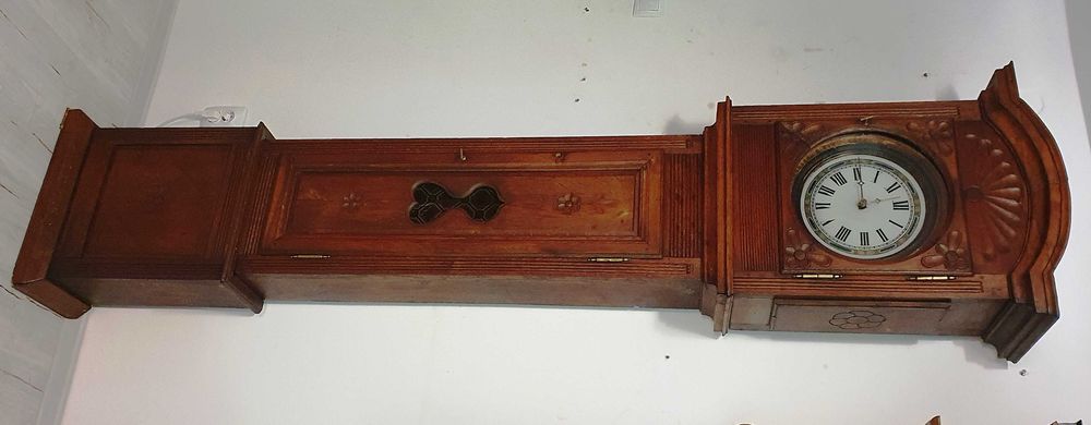 Ceas de podea cu pendul si 2 greutati anii 1800