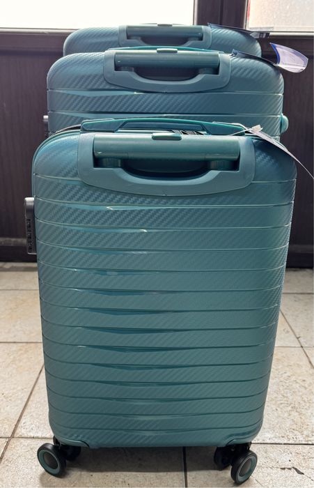 Set de 3 valize bleumarin deschis troler troller NOU