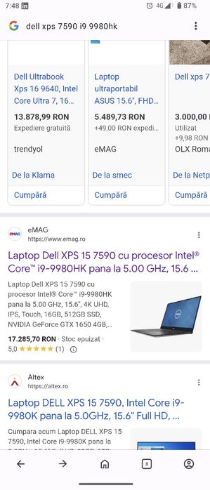 Dell XPS 7590 i9 SSD