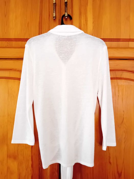 Дамска бяла риза с 3/4 ръкави