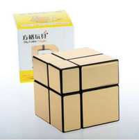 Cub Rubik 2x2x2 Mirror, auriu cu negru