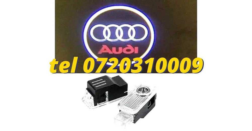 Set 2 Proiectoare Portiere Led Logo Emblema Audi Si S Line Dedicate