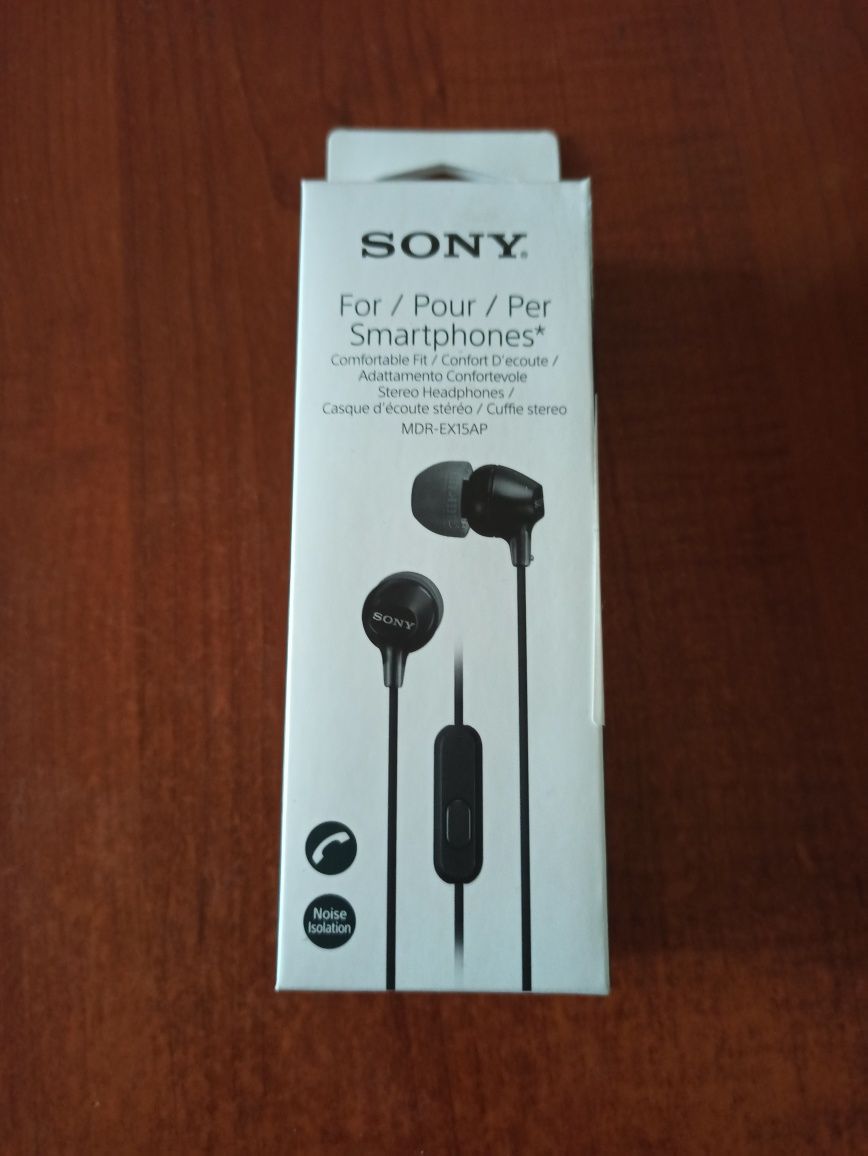 Наушники-вкладыши Sony MDR-EX15AP, цвет чёрный