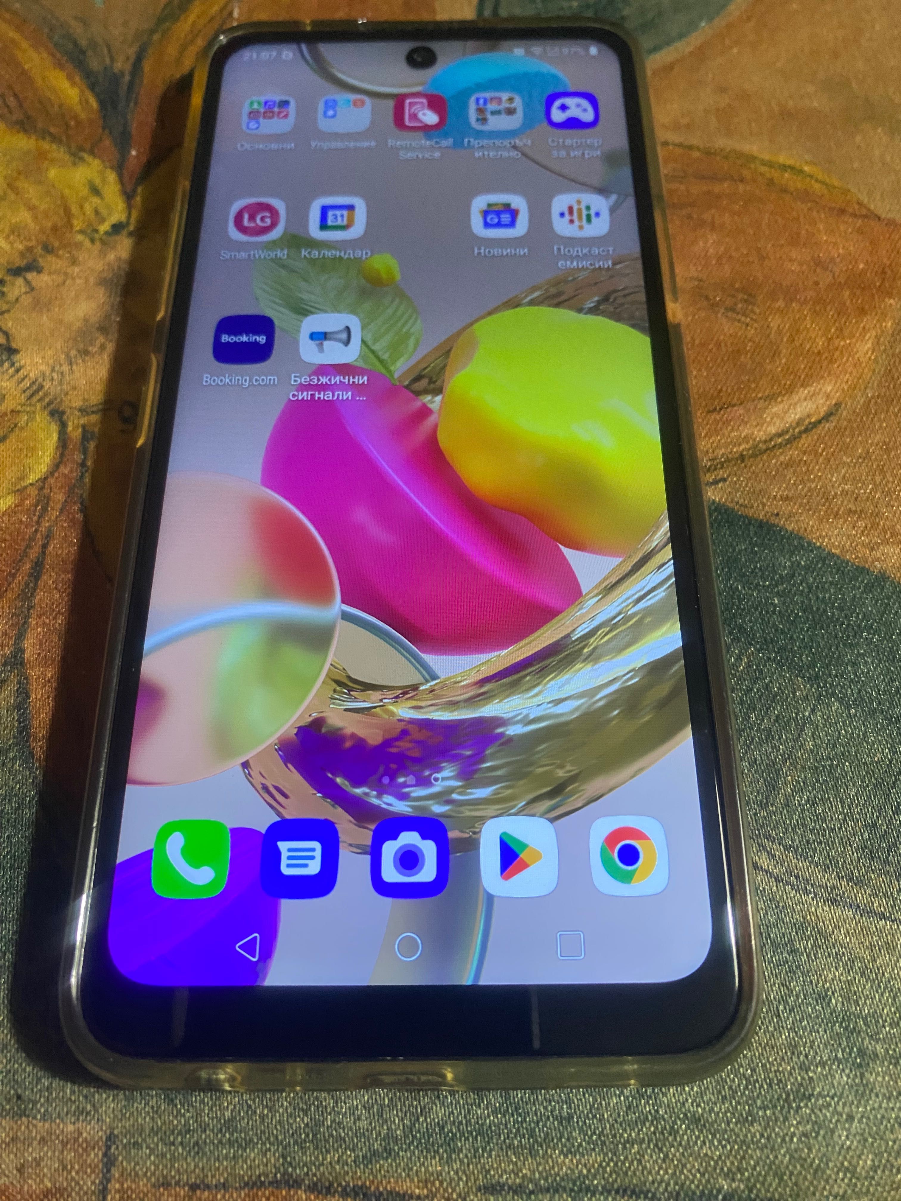 LG K42 -64GB,Dual SIM,grey,зарядно,силиконов гръб